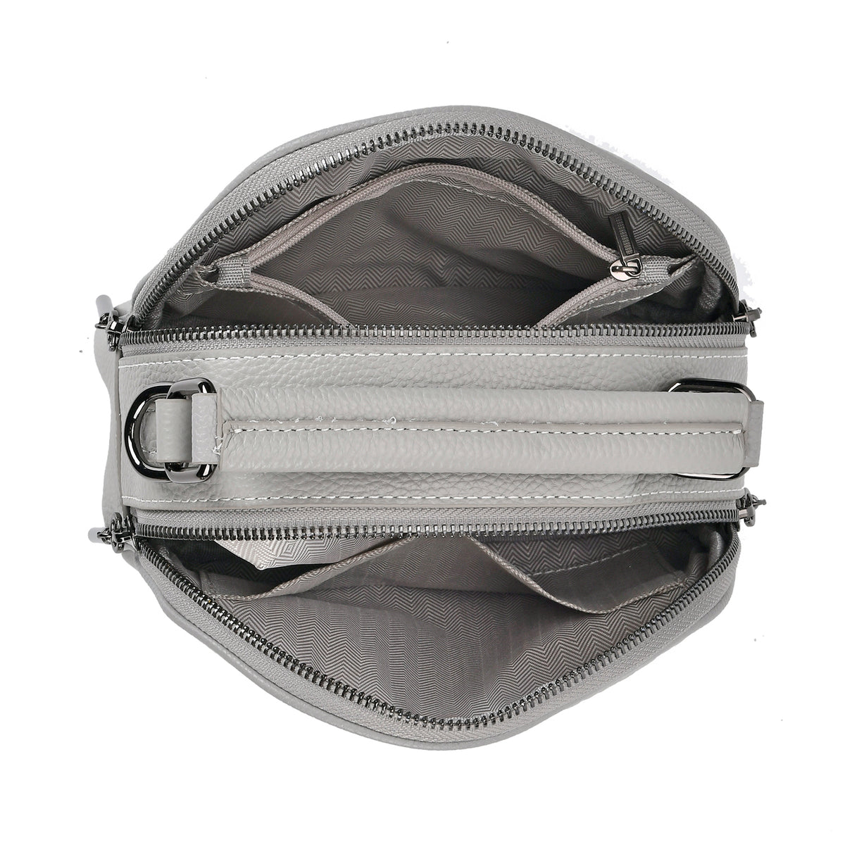 100% Genuine Leather Circle Croc Embossed Crossbody Bag - Creamy Off-White 7710165 6