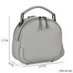 100% Genuine Leather Circle Croc Embossed Crossbody Bag - Creamy Off-White_7710165_7