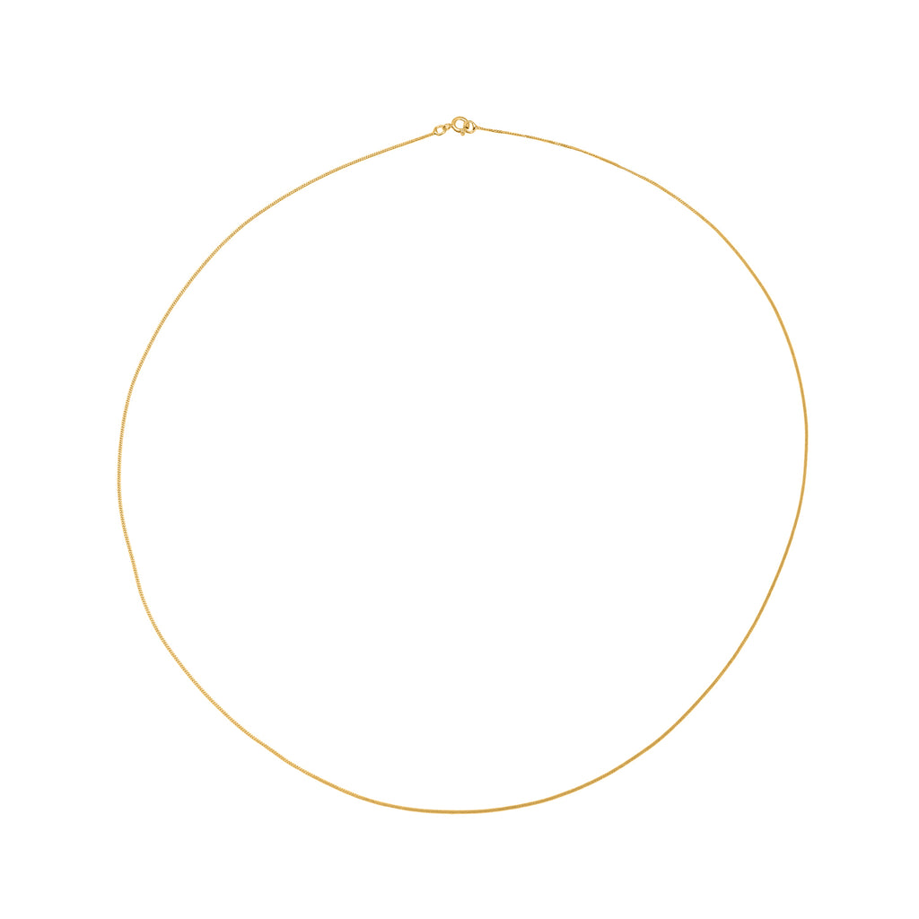 Hatton Garden Closeout - 9K Yellow Gold Diamond Cut Curb Necklace (Size 18) with Spring Ring Clasp_7711947
