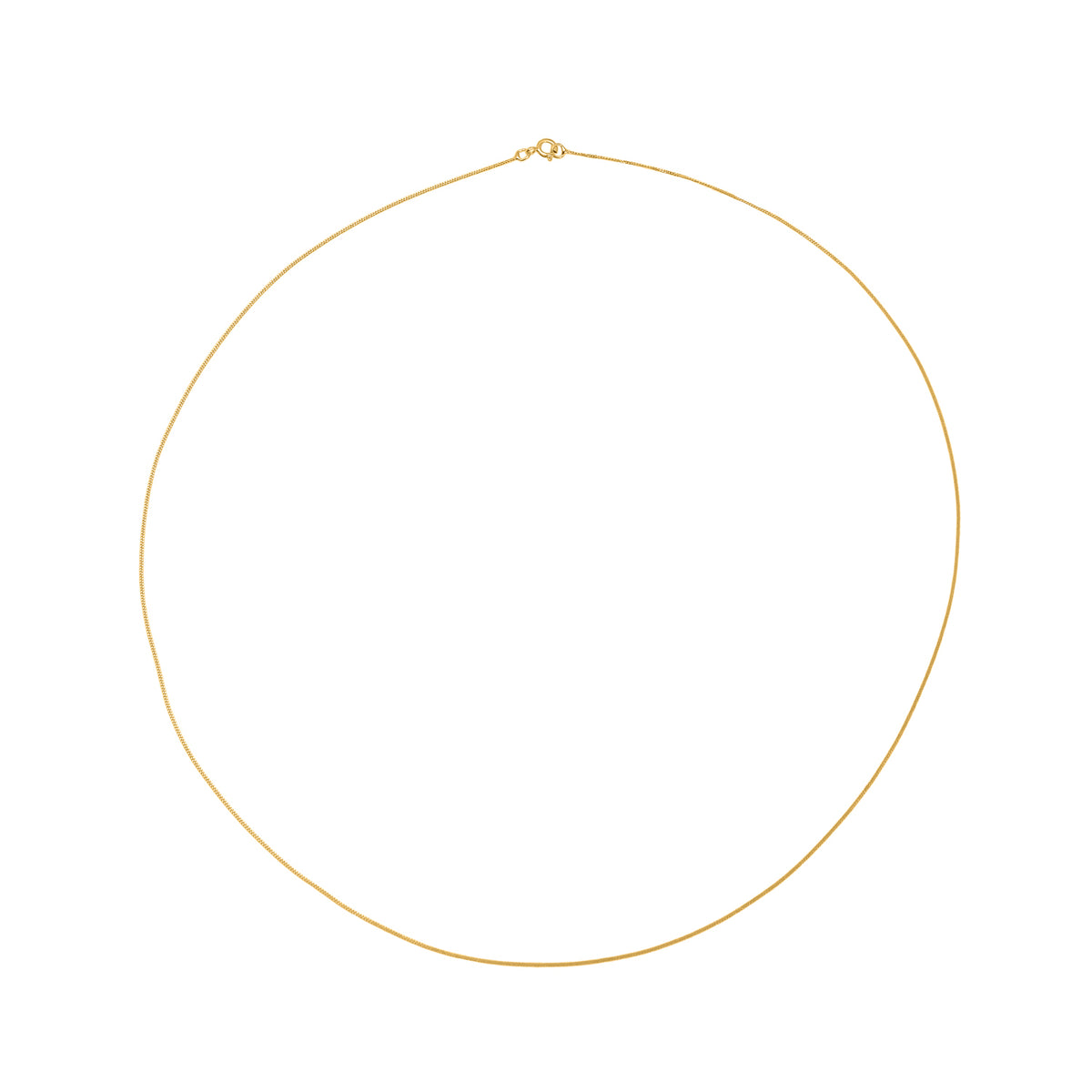 Hatton Garden Closeout - 9K Yellow Gold 0.6MM Diamond Cut Curb Necklace with Spring Ring Clasp 18 Inch 7711947 0