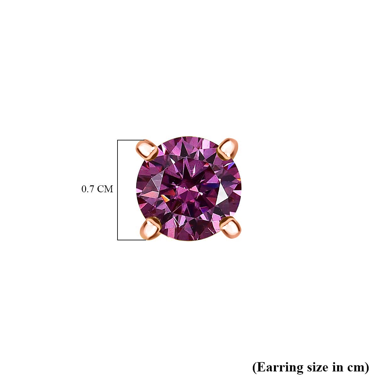 9K Rose Gold Pink Moissanite Stud Solitaire Earrings 2.00 Ct. 7712349 5