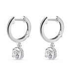 Moissanite Hoop Earrings with Clasp in Platinum Overlay Sterling Silver 1.20 Ct._7715793_3
