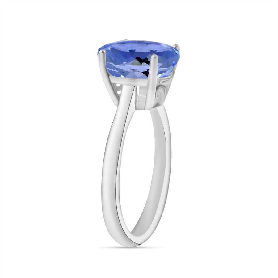 Tanzanite  Solitaire Ring in Platinum Overlay Sterling Silver 3.05 ct  3.050  Ct. 7716547 2