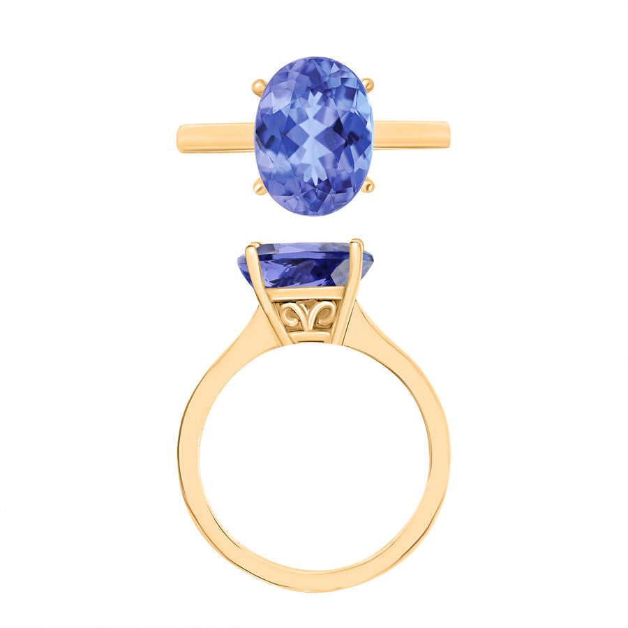 Tanzanite  Solitaire Ring in Vermeil RG Sterling Silver 3.05 ct  3.050  Ct. 7716564 3