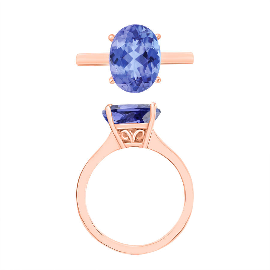 Tanzanite  Solitaire Ring in Vermeil YG Sterling Silver 3.05 ct  3.050  Ct. 7716581 3