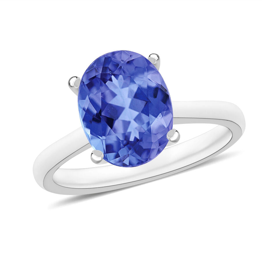 14K W Gold  AA  Tanzanite Solitaire Ring 3.05 ct,  Gold Wt. 4 Gms  3.050  Ct. 7716600 0