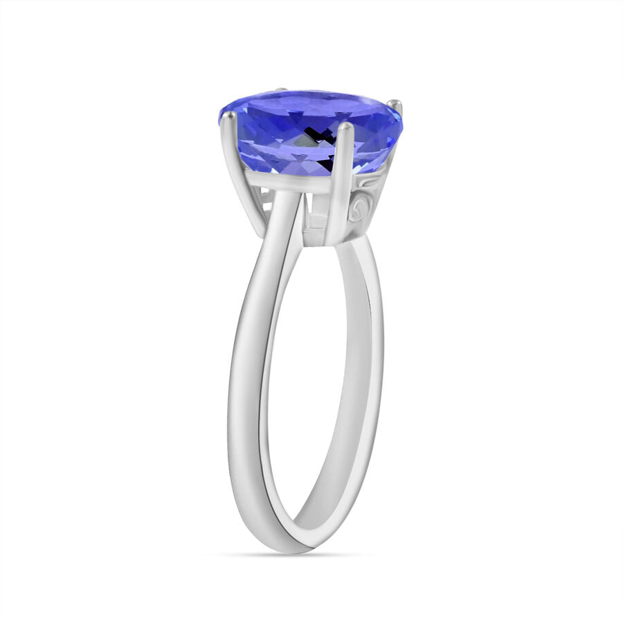 14K W Gold  AA  Tanzanite Solitaire Ring 3.05 ct,  Gold Wt. 4 Gms  3.050  Ct. 7716600 2
