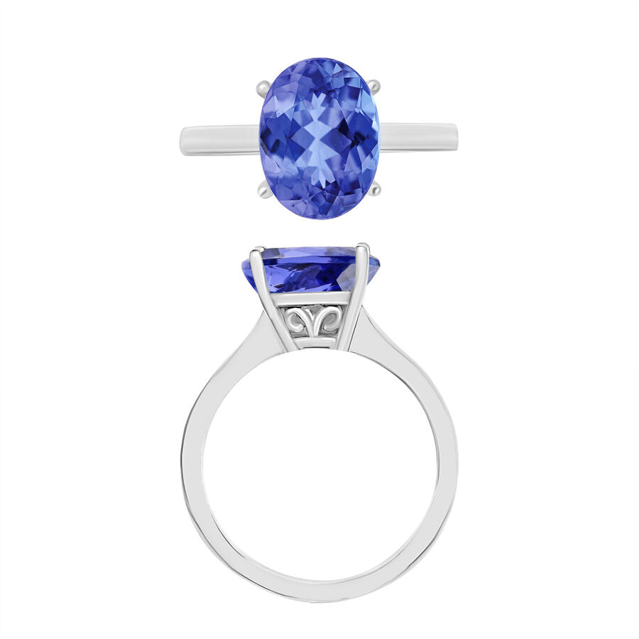 14K W Gold  AA  Tanzanite Solitaire Ring 3.05 ct,  Gold Wt. 4 Gms  3.050  Ct. 7716600 3