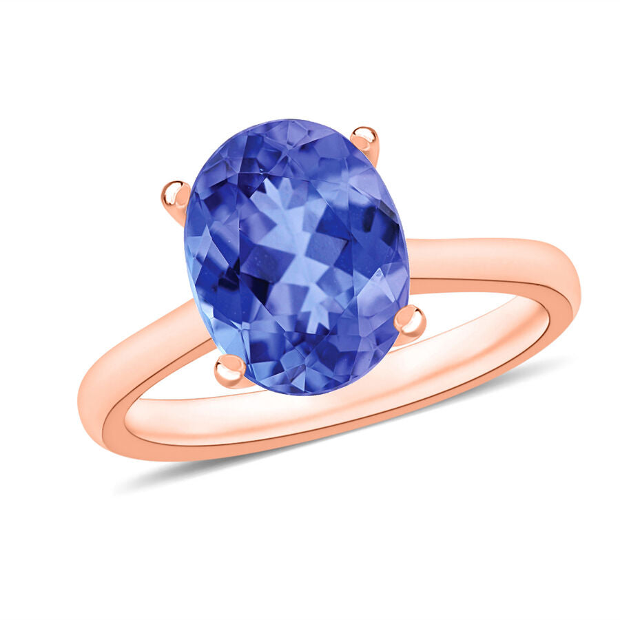 14K Rose Gold  AA  Tanzanite Solitaire Ring 3.00 ct,  Gold Wt. 4 Gms  3.000  Ct. 7716634 0