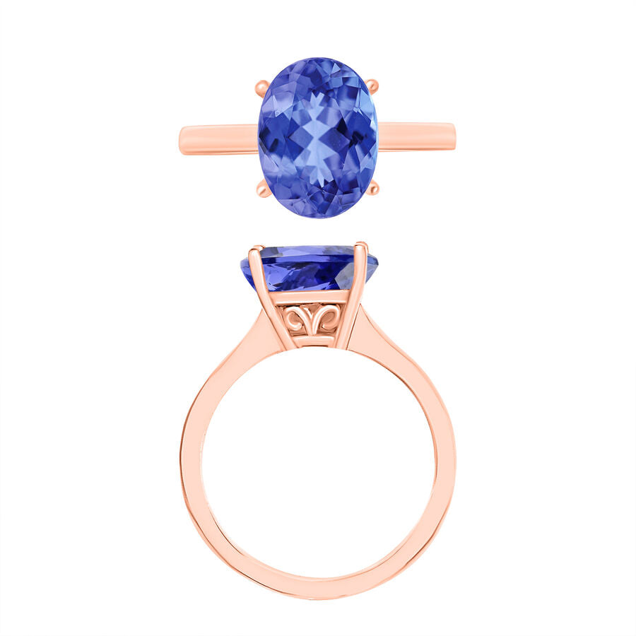 14K Rose Gold  AA  Tanzanite Solitaire Ring 3.00 ct,  Gold Wt. 4 Gms  3.000  Ct. 7716634 3