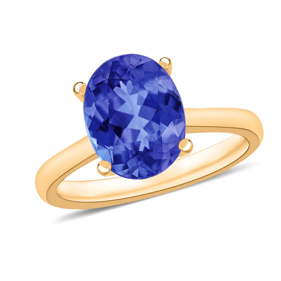 18K Yellow Gold  AAA  Tanzanite Solitaire Ring 3.00 ct,  Gold Wt. 5.5 Gms  3.000  Ct. 7716668 0