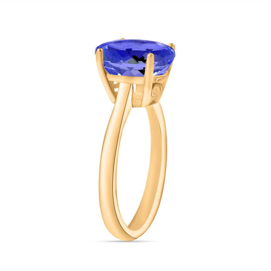 18K Yellow Gold  AAA  Tanzanite Solitaire Ring 3.00 ct,  Gold Wt. 5.5 Gms  3.000  Ct. 7716668 2