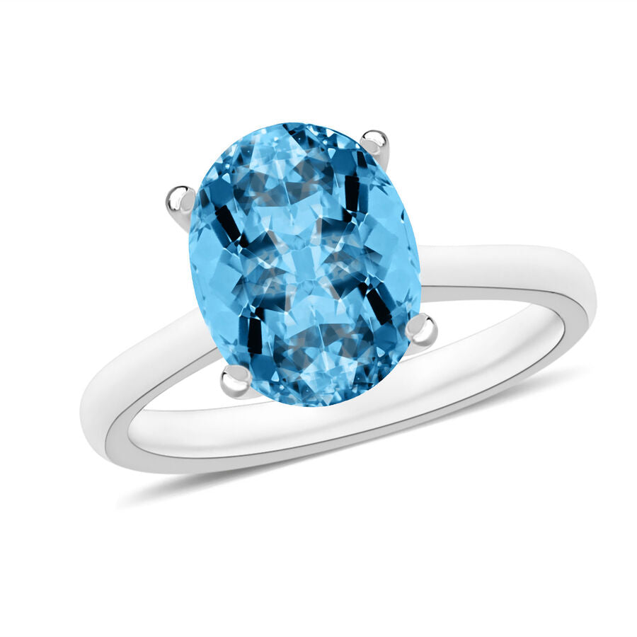 950 Platinum AAAA Santamaria Aquamarine Solitaire Ring 2.32 Ct. 7716702 0