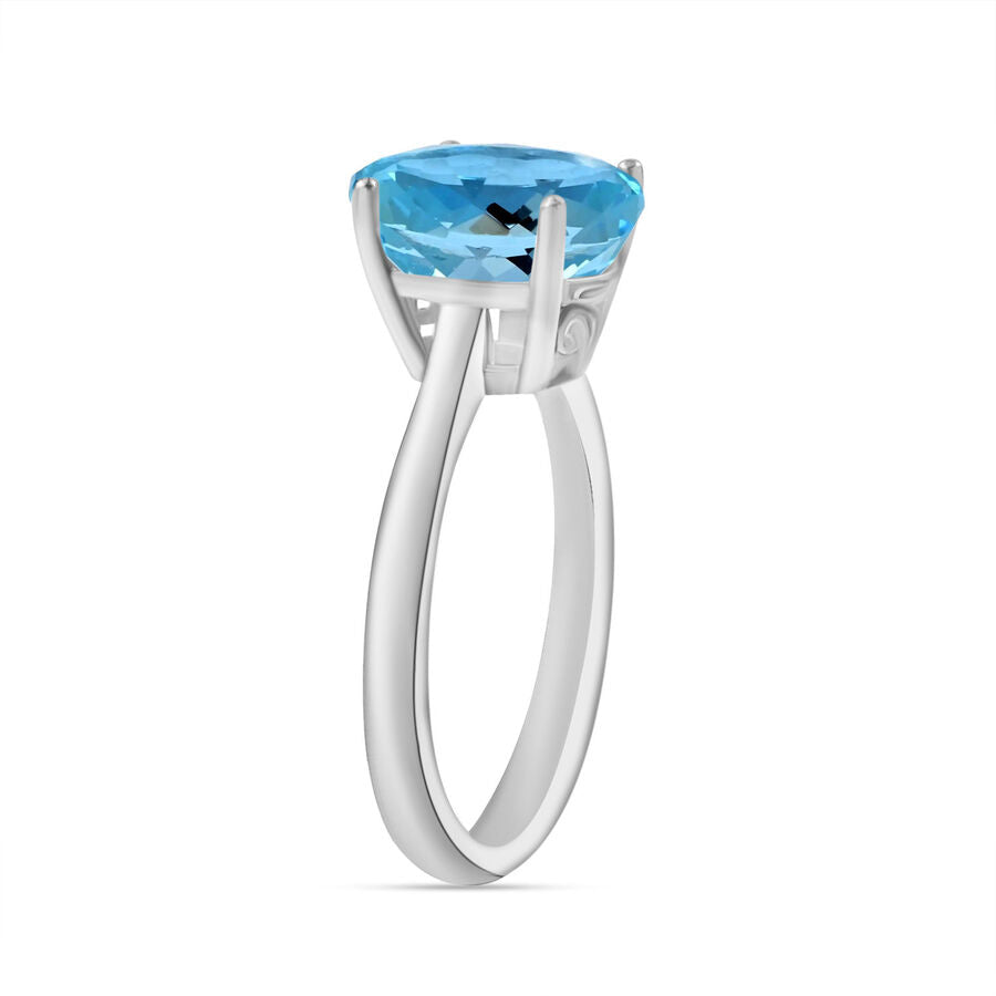 950 Platinum AAAA Santamaria Aquamarine Solitaire Ring 2.32 Ct. 7716702 2