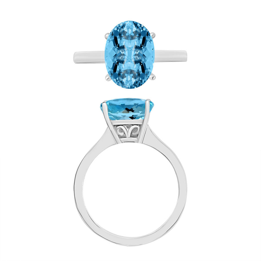 950 Platinum AAAA Santamaria Aquamarine Solitaire Ring 2.32 Ct. 7716702 3