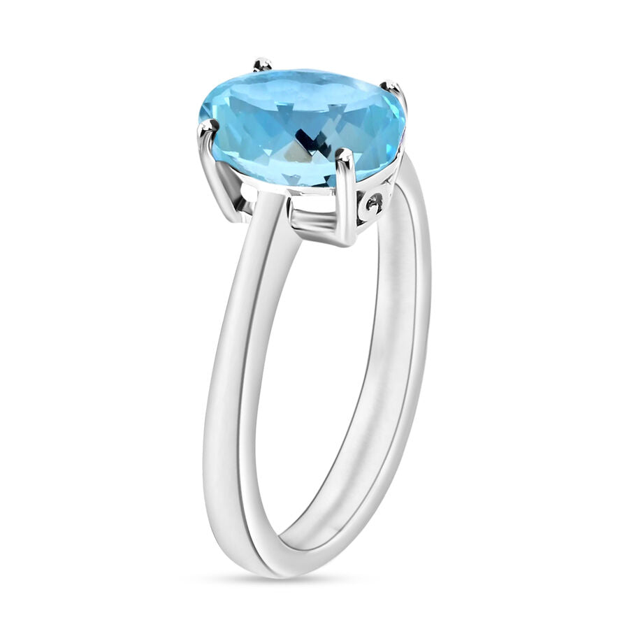 18K W Gold  AAA  Santamaria Aquamarine Solitaire Ring 1.80 ct,  Gold Wt. 5.5 Gms  1.800  Ct. 7717127 2
