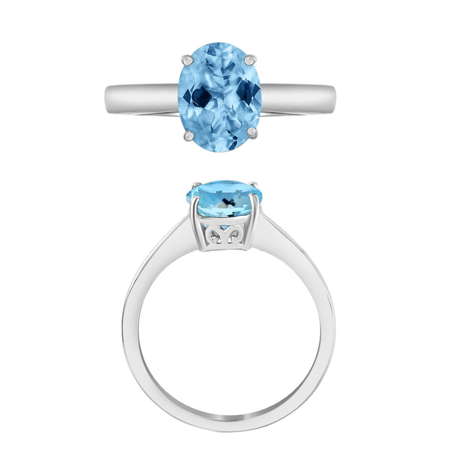 18K W Gold  AAA  Santamaria Aquamarine Solitaire Ring 1.80 ct,  Gold Wt. 5.5 Gms  1.800  Ct. 7717127 3