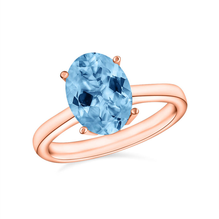 18K Rose Gold  AAA  Santamaria Aquamarine Solitaire Ring 1.80 ct,  Gold Wt. 5.5 Gms  1.800  Ct. 7717195 1