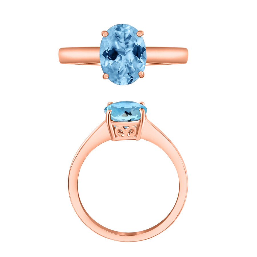 18K Rose Gold  AAA  Santamaria Aquamarine Solitaire Ring 1.80 ct,  Gold Wt. 5.5 Gms  1.800  Ct. 7717195 3