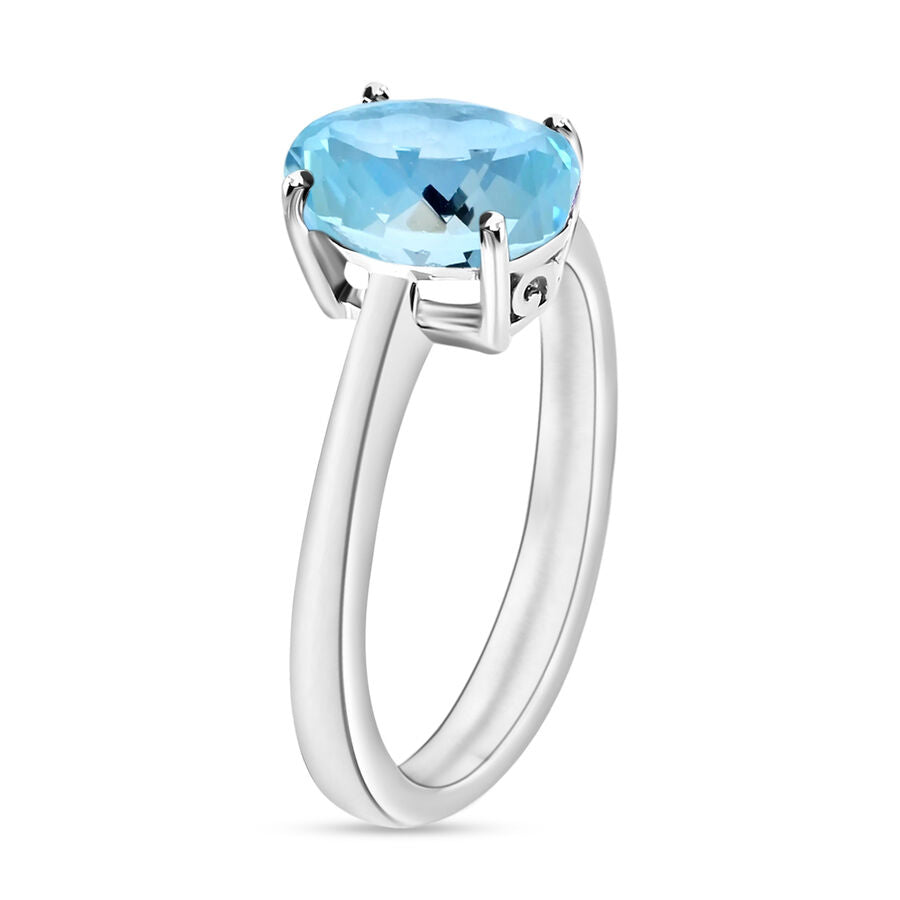 14K W Gold  AA  Aquamarine Solitaire Ring 1.70 ct,  Gold Wt. 4 Gms  1.700  Ct. 7717229 2