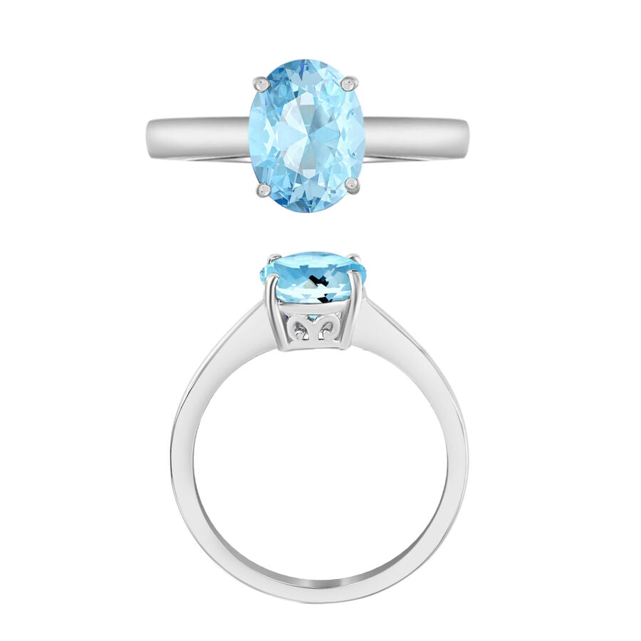 14K W Gold  AA  Aquamarine Solitaire Ring 1.70 ct,  Gold Wt. 4 Gms  1.700  Ct. 7717229 3