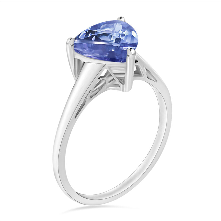 Tanzanite  Ring in Platinum Overlay Sterling Silver 2.90 ct  2.900  Ct. 7717297 2