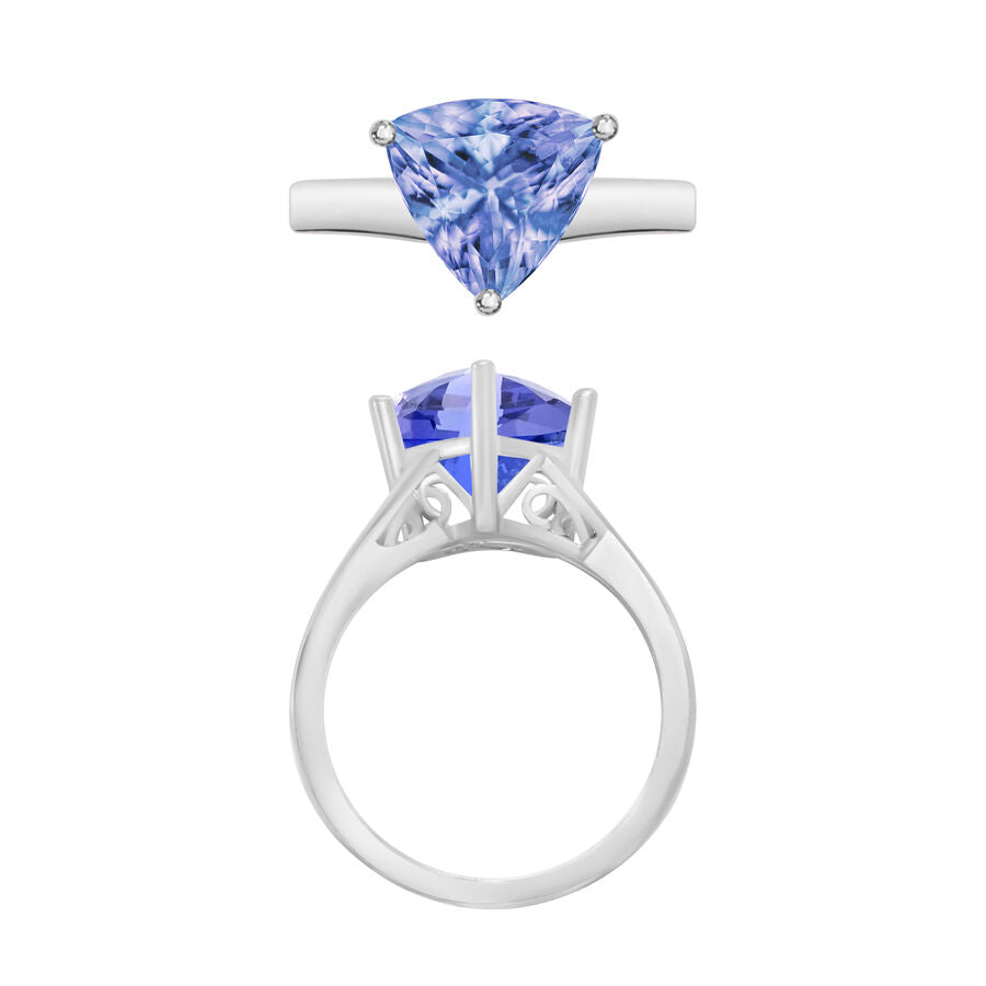 Tanzanite  Ring in Platinum Overlay Sterling Silver 2.90 ct  2.900  Ct. 7717297 3