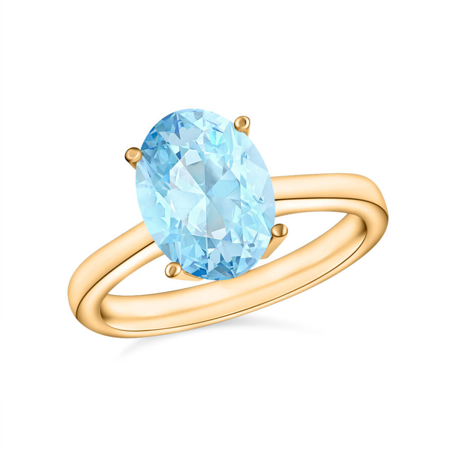 Aquamarine  Solitaire Ring in Vermeil YG Sterling Silver 1.70 ct  1.540  Ct. 7717382 0
