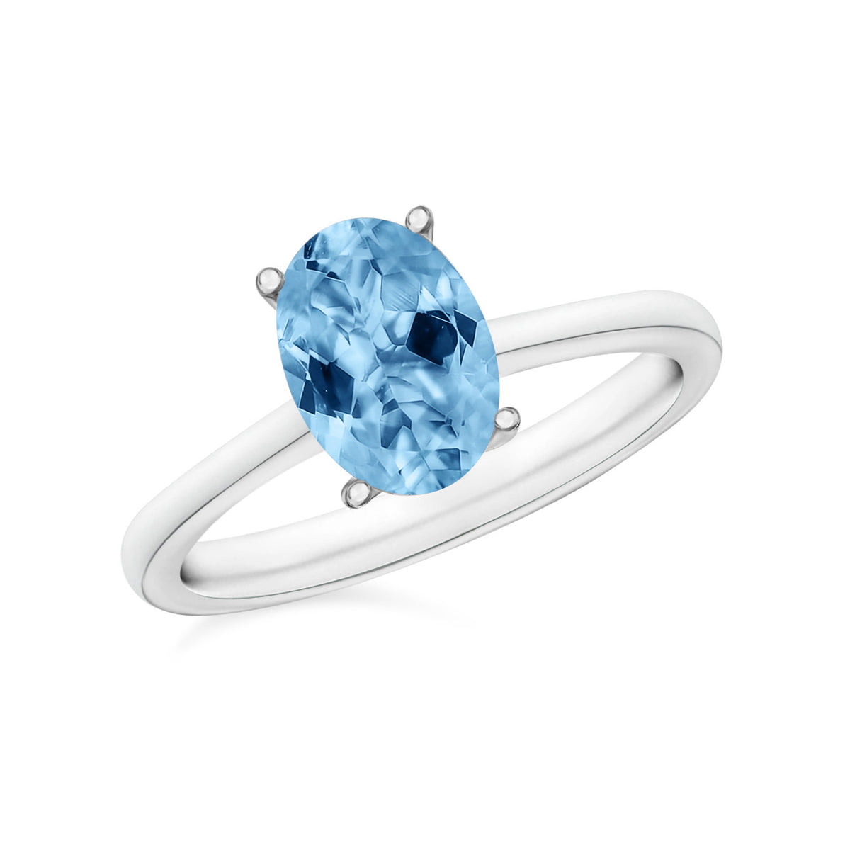 18K W Gold  AAA   Santamaria Aquamarine  Ring 1.30 ct,  Gold Wt. 5.5 Gms  1.300  Ct. 7717416 0