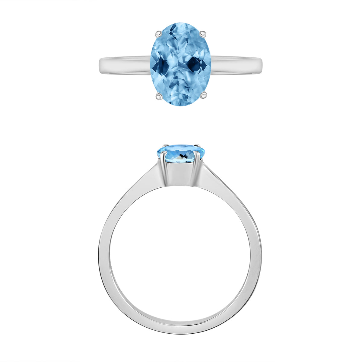18K W Gold  AAA   Santamaria Aquamarine  Ring 1.30 ct,  Gold Wt. 5.5 Gms  1.300  Ct. 7717416 3