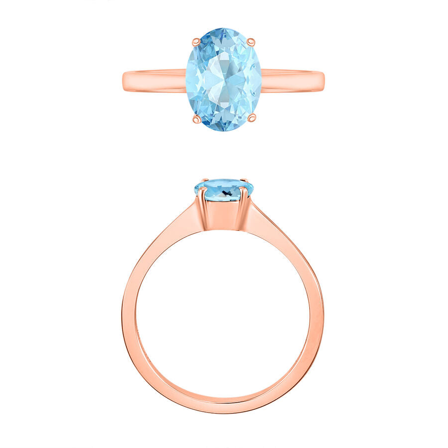 14K Rose Gold  AA  Aquamarine Ring 1.30 ct,  Gold Wt. 4 Gms  1.300  Ct. 7717552 3