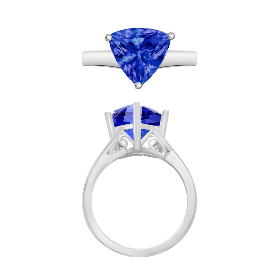 18K W Gold  AAA  Tanzanite Ring 2.90 ct,  Gold Wt. 5.44 Gms  2.900  Ct. 7717620 3