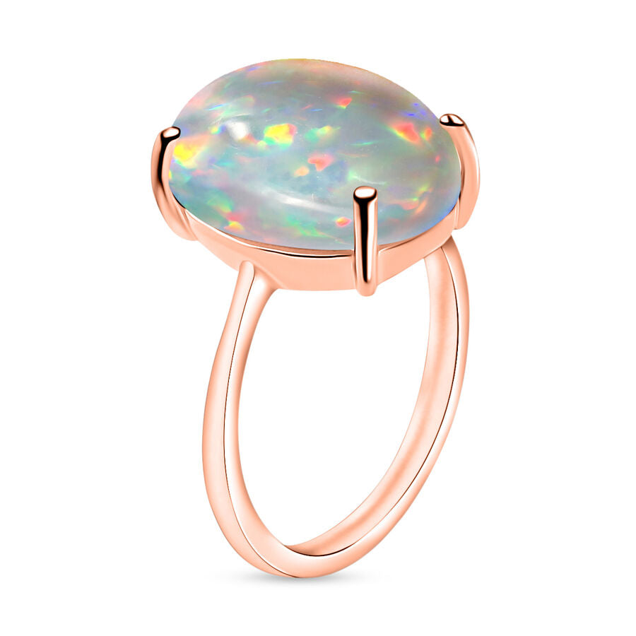 Ethiopian Opal  Solitaire Ring in Vermeil RG Sterling Silver 5.00 ct  5.000  Ct. 7717773 2