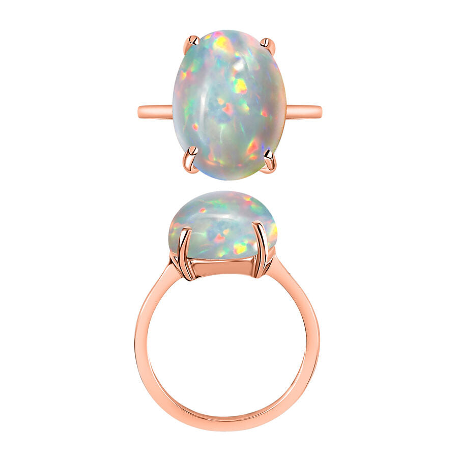Ethiopian Opal  Solitaire Ring in Vermeil RG Sterling Silver 5.00 ct  5.000  Ct. 7717773 3