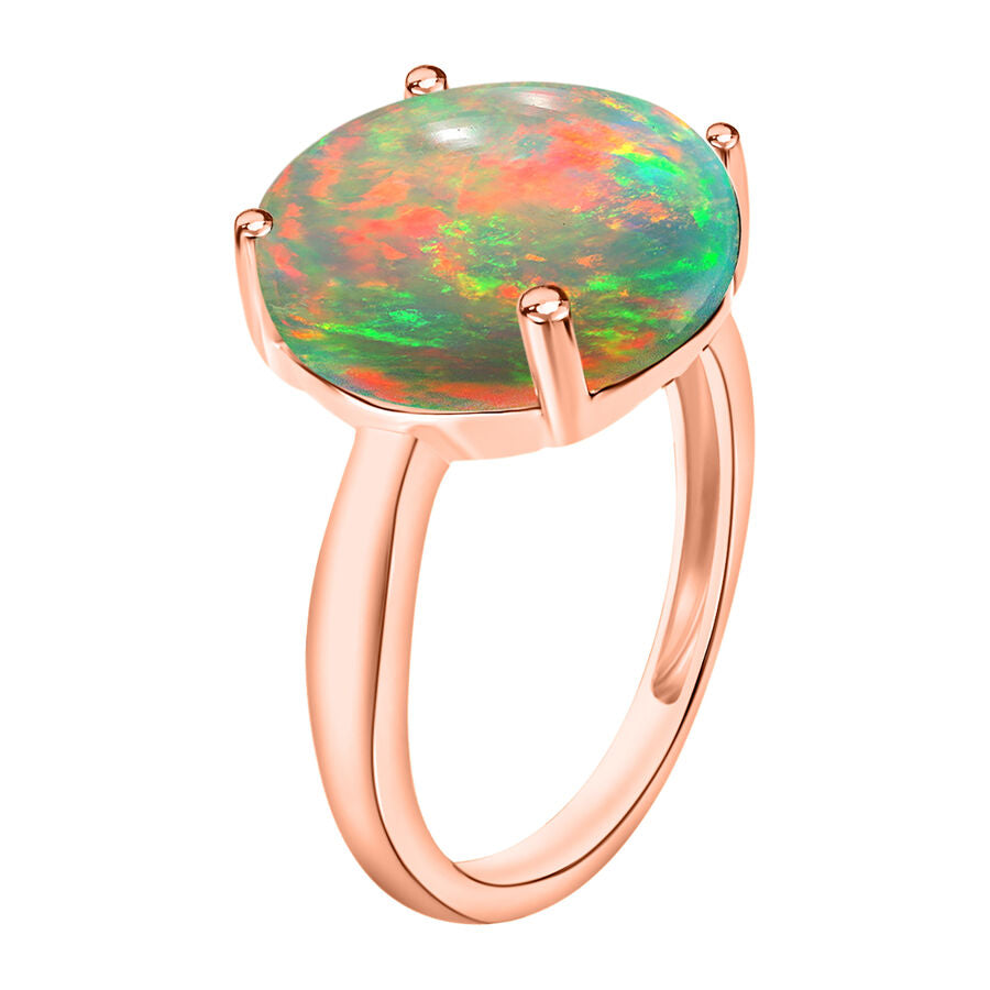 18K Rose Gold  AAA  Ethiopian Opal Solitaire Ring 2.40 ct,  Gold Wt. 5.5 Gms  2.400  Ct. 7717966 2