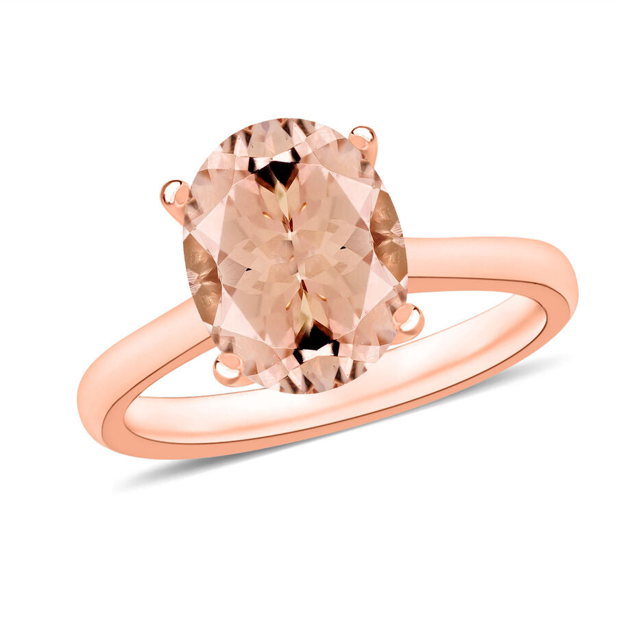 Morganite  Solitaire Ring in Vermeil RG Sterling Silver 2.40 ct  2.400  Ct. 7718375 0