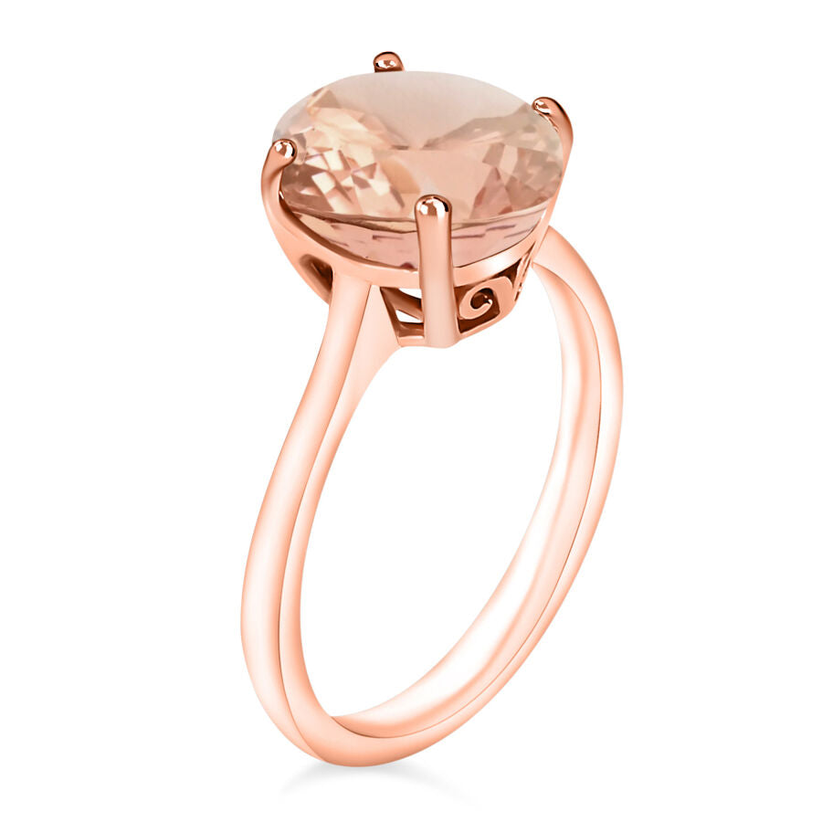 Morganite  Solitaire Ring in Vermeil RG Sterling Silver 2.40 ct  2.400  Ct. 7718375 2