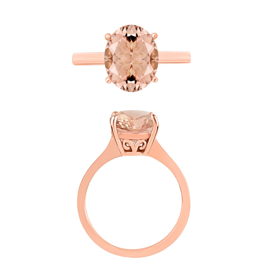 Morganite  Solitaire Ring in Vermeil RG Sterling Silver 2.40 ct  2.400  Ct. 7718375 3