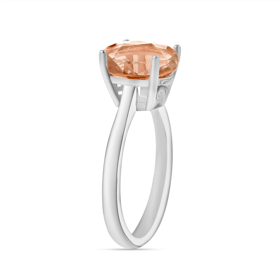 14K W Gold  AAA   Morganite  Solitaire Ring 2.40 ct,  Gold Wt. 4 Gms  2.400  Ct. 7718508 2