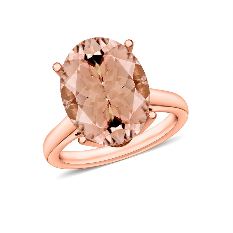 14K Rose Gold  AAA   Morganite  Solitaire Ring 4.40 ct,  Gold Wt. 4 Gms  4.400  Ct. 7718821 0