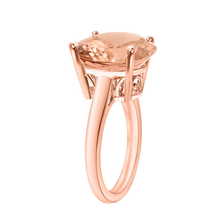 14K Rose Gold  AAA   Morganite  Solitaire Ring 4.40 ct,  Gold Wt. 4 Gms  4.400  Ct. 7718821 2