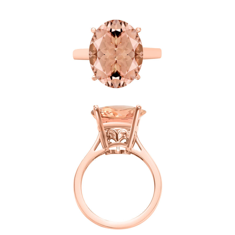 14K Rose Gold  AAA   Morganite  Solitaire Ring 4.40 ct,  Gold Wt. 4 Gms  4.400  Ct. 7718821 3