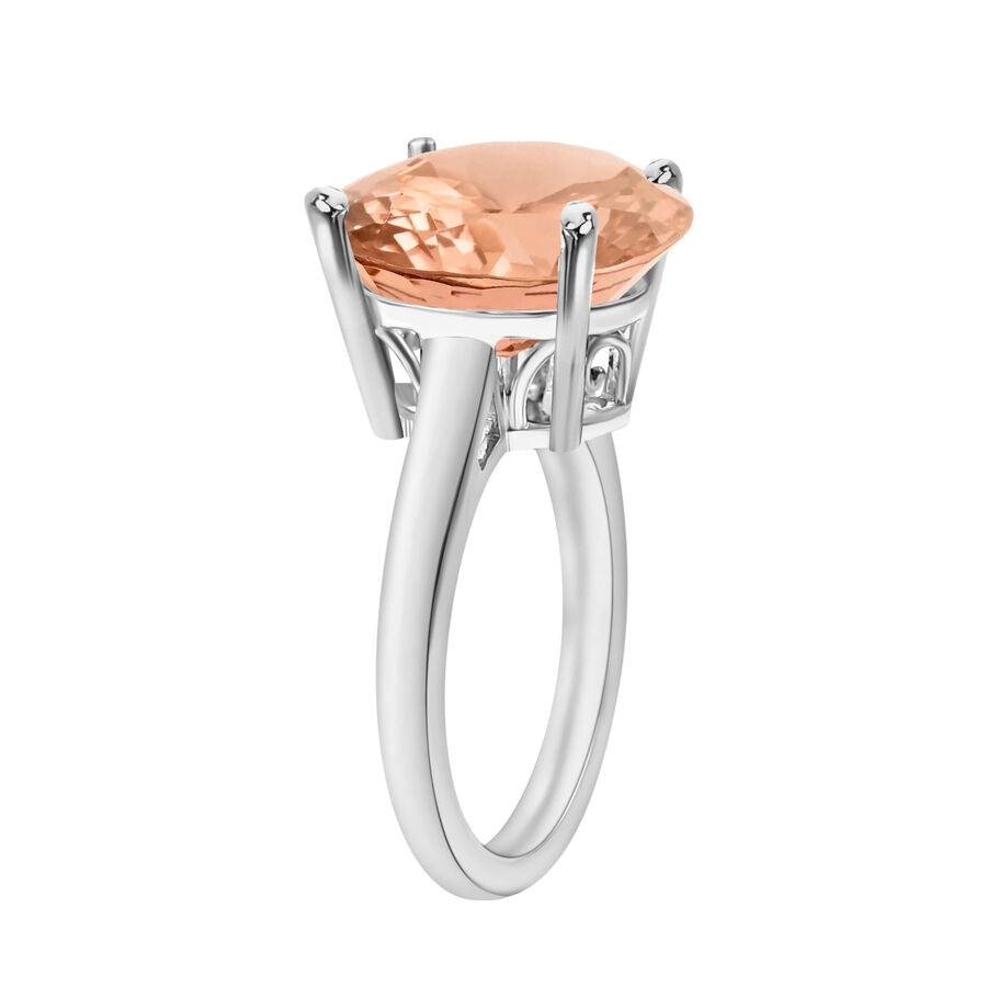 18K W Gold  AAA   Morganite  Solitaire Ring 4.40 ct,  Gold Wt. 5.5 Gms  4.400  Ct. 7718839 2