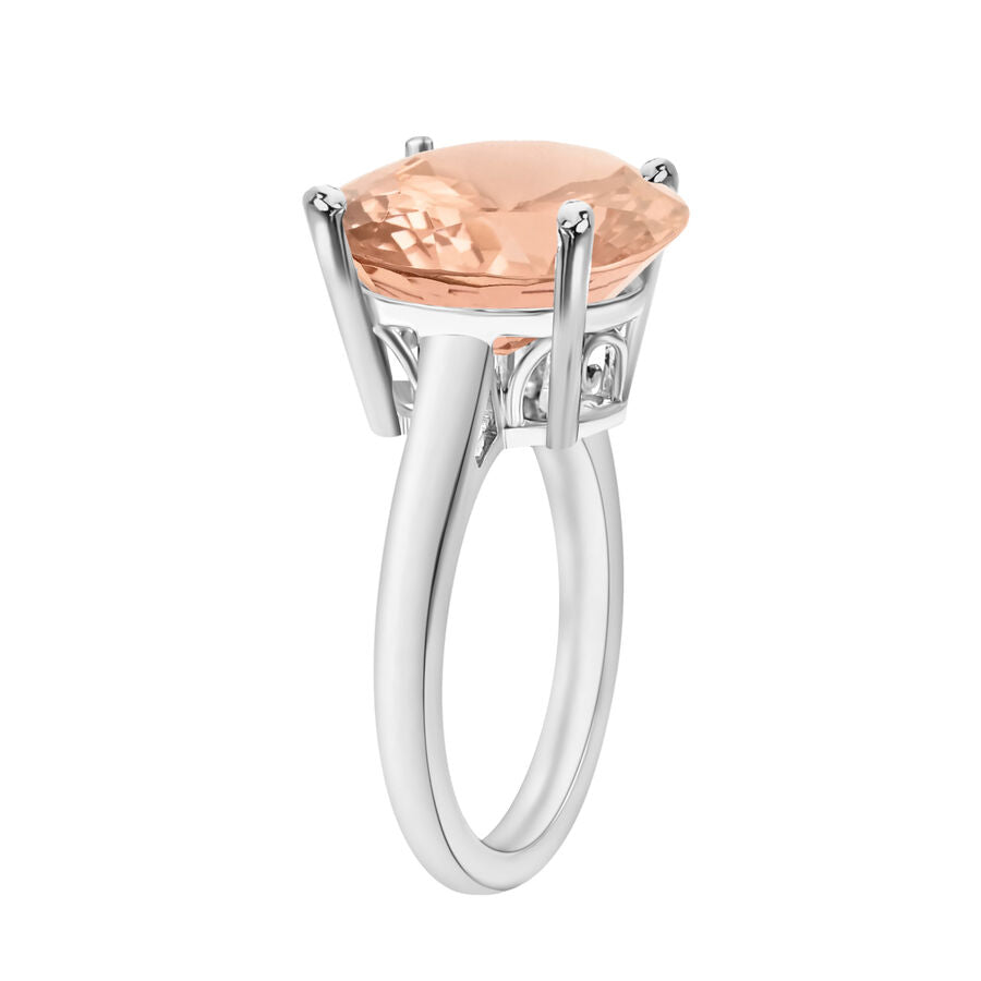 Morganite  Solitaire Ring in Platinum Overlay Sterling Silver 4.40 ct  4.400  Ct. 7718904 2
