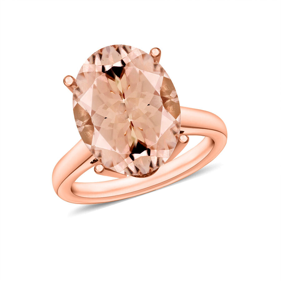 Morganite  Solitaire Ring in Vermeil RG Sterling Silver 4.40 ct  4.400  Ct. 7718921 0