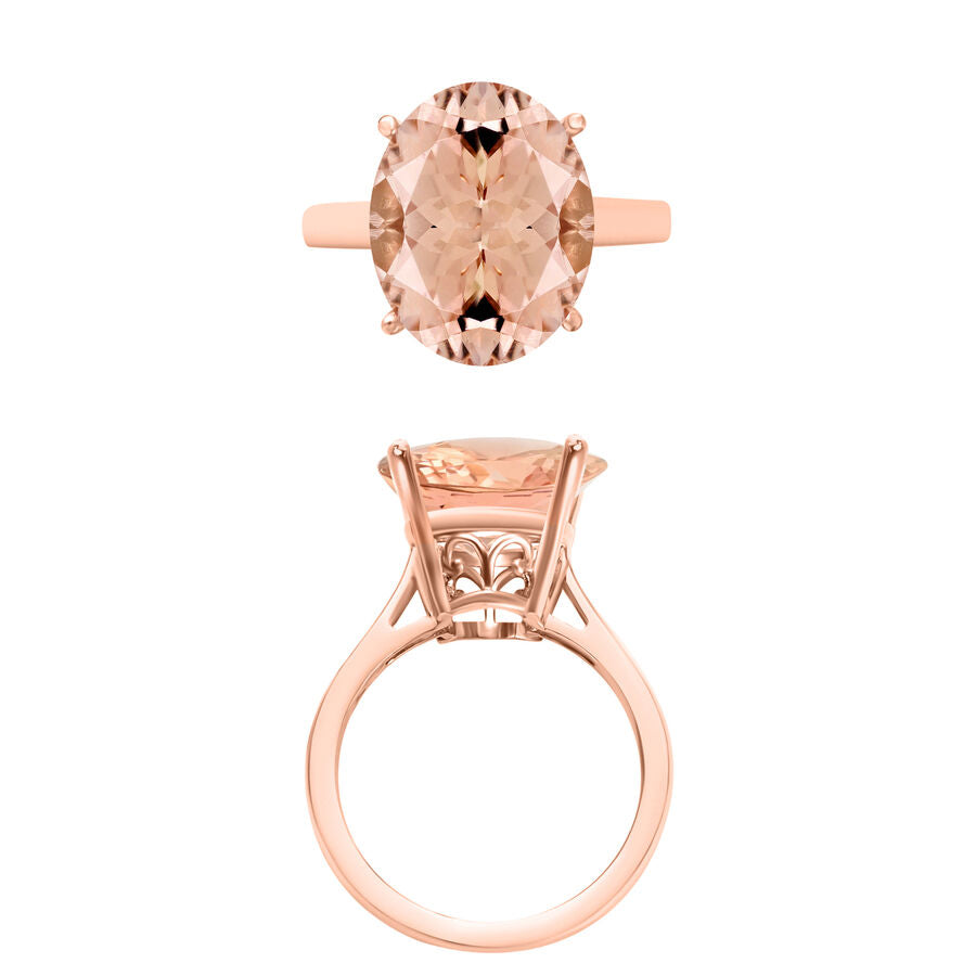 Morganite  Solitaire Ring in Vermeil RG Sterling Silver 4.40 ct  4.400  Ct. 7718921 3