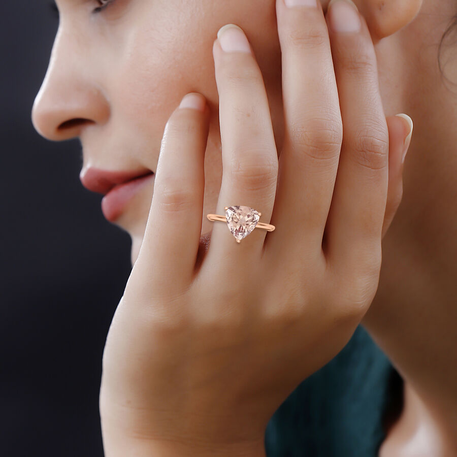 18K Rose Gold  AAA   Morganite  Ring 1.30 ct,  Gold Wt. 5.5 Gms  1.300  Ct. 7719689 1