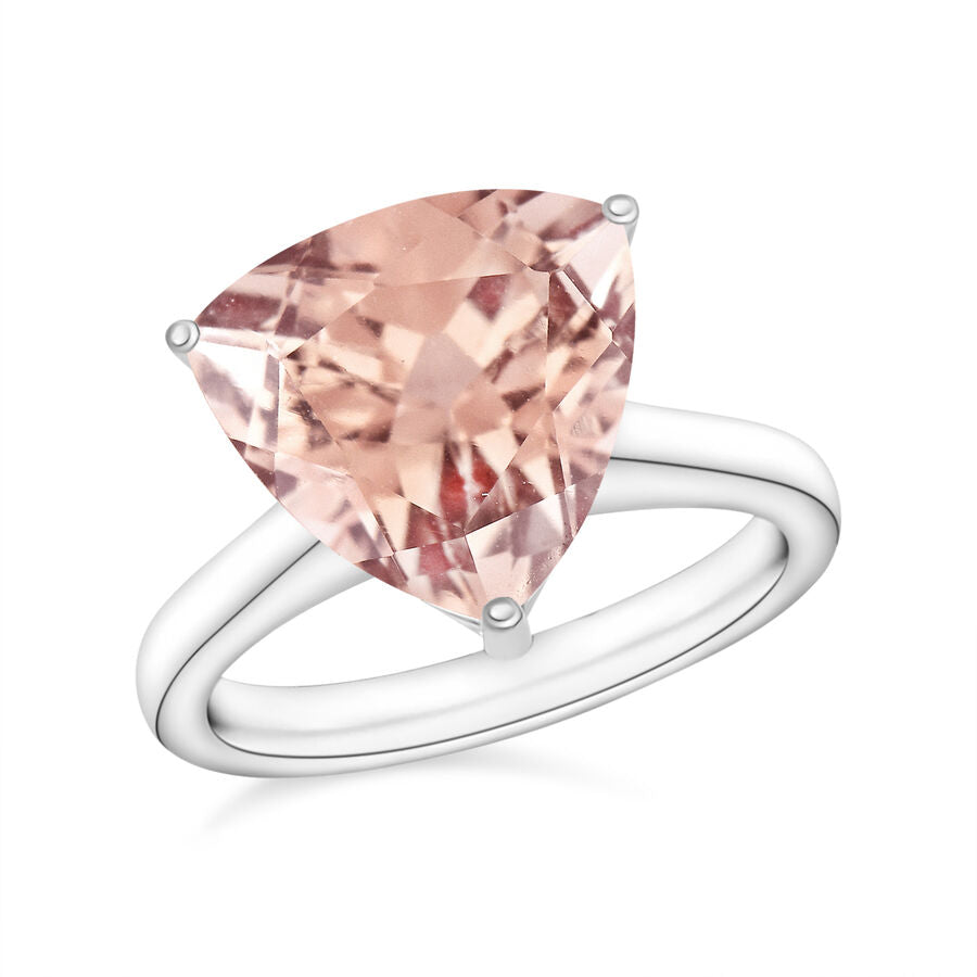18K W Gold  AAA   Morganite  Solitaire Ring 2.60 ct,  Gold Wt. 5.5 Gms  2.600  Ct. 7719781 0