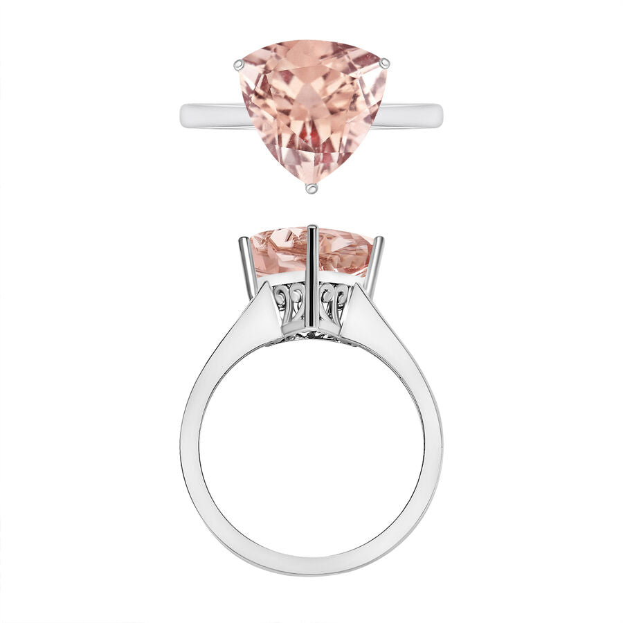 18K W Gold  AAA   Morganite  Solitaire Ring 2.60 ct,  Gold Wt. 5.5 Gms  2.600  Ct. 7719781 3