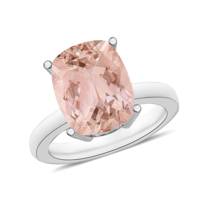 14K W Gold  AAA   Morganite  Solitaire Ring 2.84 ct,  Gold Wt. 4 Gms  2.840  Ct. 7719957 0